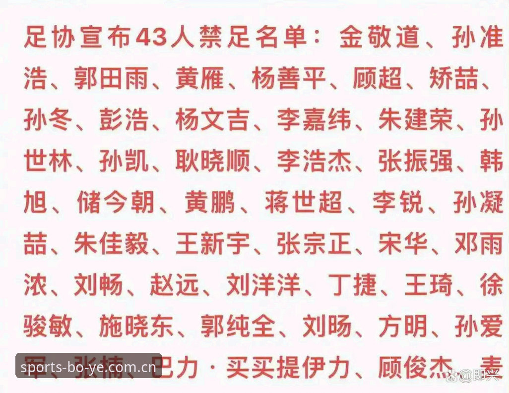 足协第三批禁足名单详解
